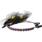 Dolce & Gabbana Black Lemons Sicily Purple Crystal Net Headband Diadem SMY10232