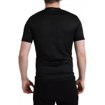 Dolce & Gabbana Black Buttoned Roundneck Short Sleeve T-shirt