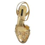 Dolce & Gabbana Gold Studs Vally Slingback Sandals Shoes LA8939-36