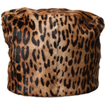 Dolce & Gabbana Brown Leopard Fur Women Bucket Hat HAT9556-56
