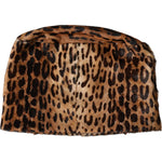 Dolce & Gabbana Brown Leopard Fur Women Bucket Hat HAT9556-56