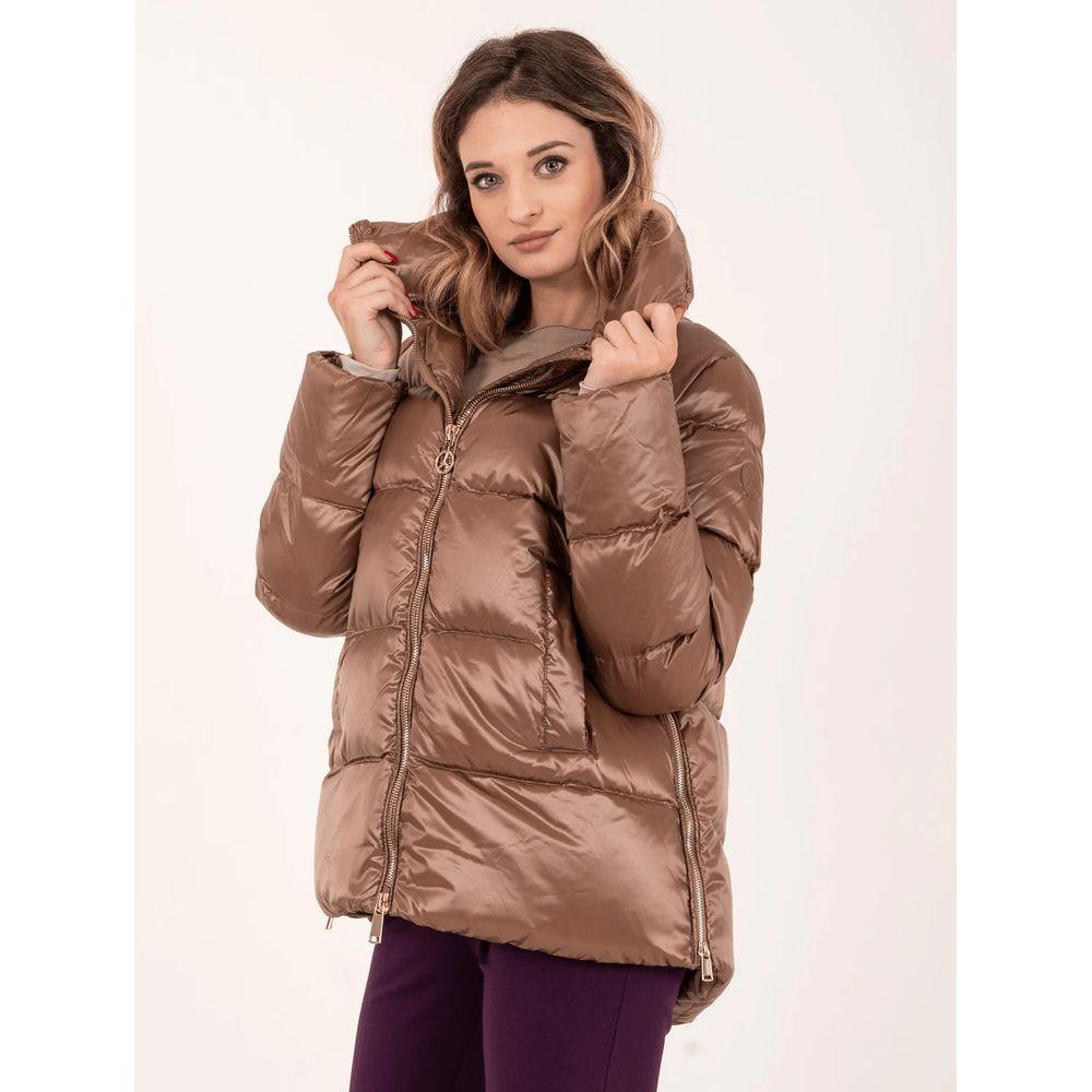 People Of Shibuya Brown Polyester Jackets & Coat PE-13595-IT40|S