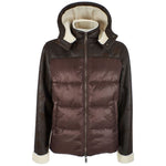 Yes Zee Brown Nylon Men's Quilted Jacket YE-13685-S