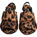 Dolce & Gabbana Brown Leopard Keira Slingback Sandals Shoes LA11520-36.5