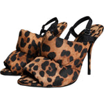 Dolce & Gabbana Brown Leopard Keira Slingback Sandals Shoes LA11520-36.5