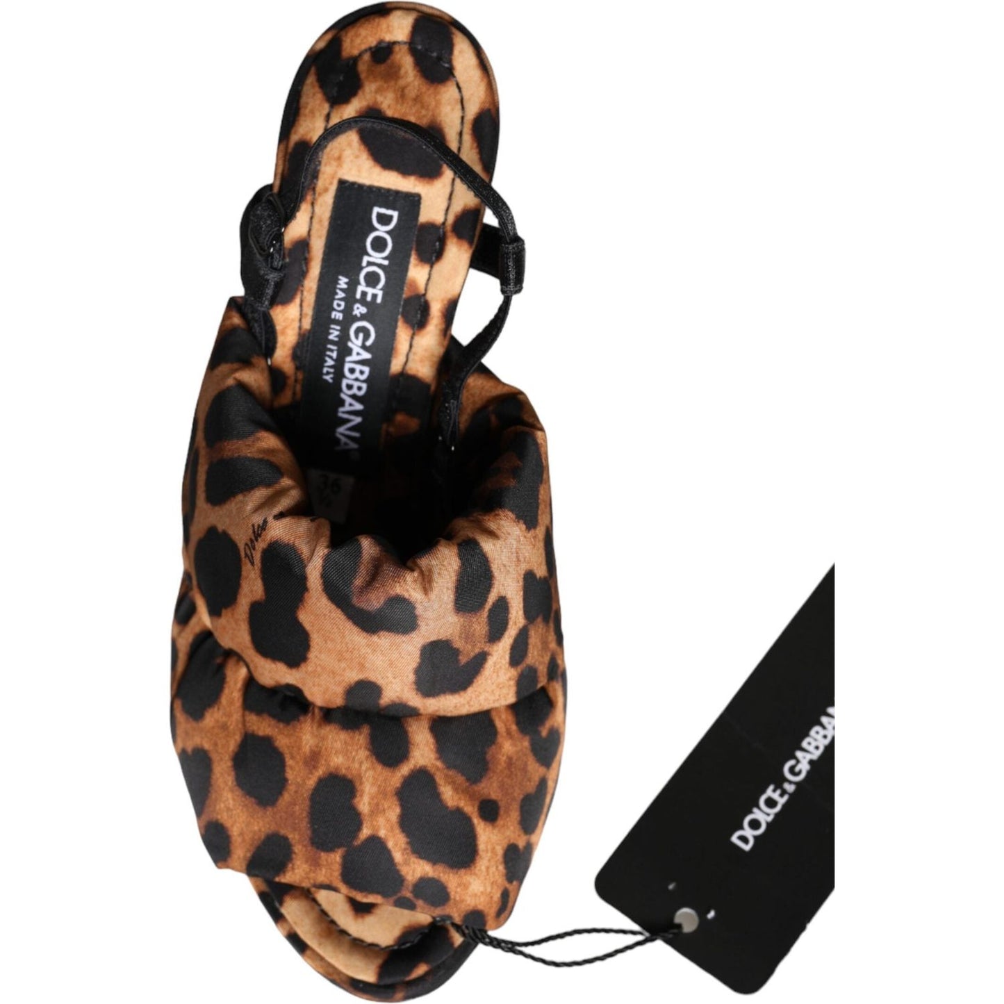 Dolce & Gabbana Brown Leopard Keira Slingback Sandals Shoes LA11520-36.5
