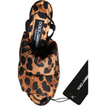 Dolce & Gabbana Brown Leopard Keira Slingback Sandals Shoes LA11520-36.5