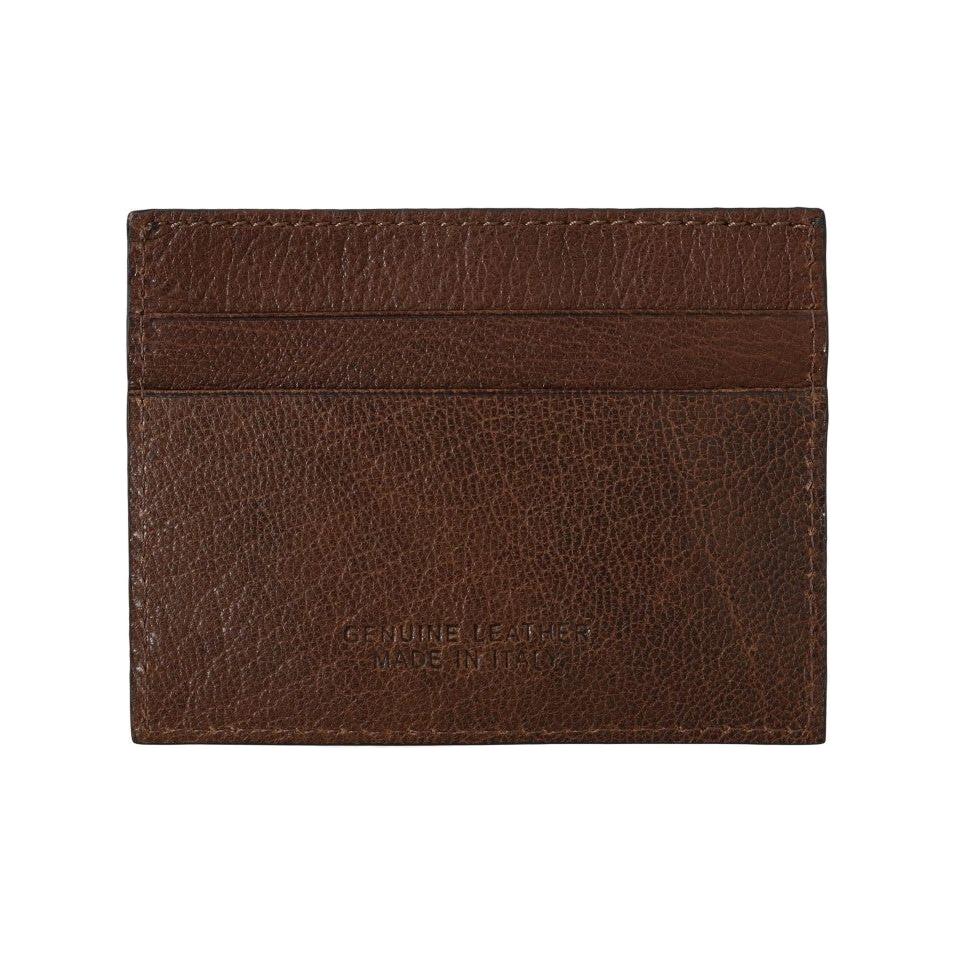 Billionaire Italian Couture Brown Leather Cardholder Wallet VAS1447
