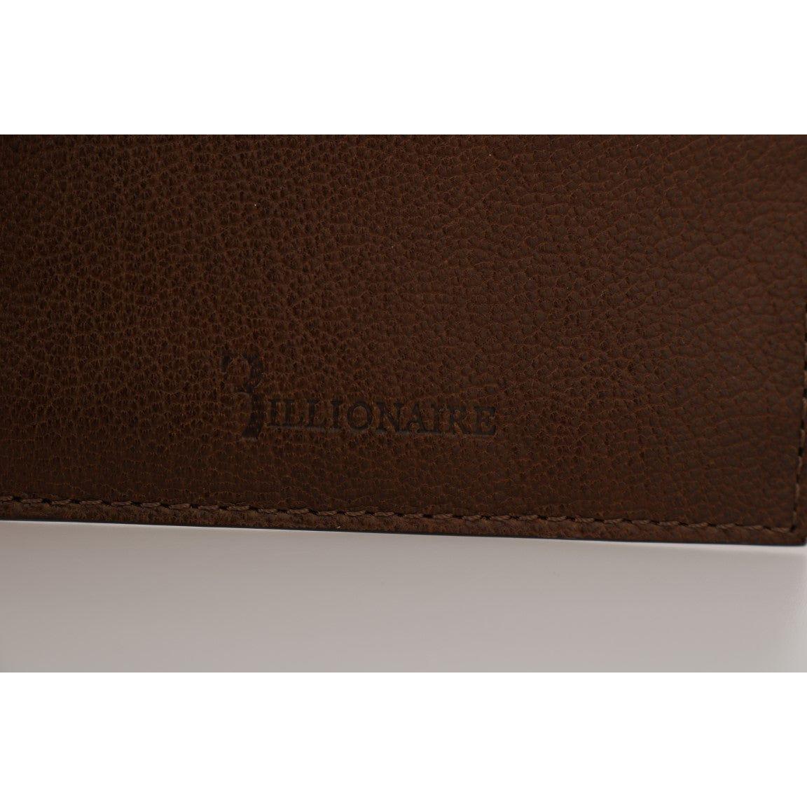 Billionaire Italian Couture Brown Leather Cardholder Wallet VAS1447