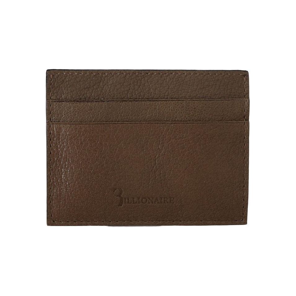 Billionaire Italian Couture Brown Leather Cardholder Wallet VAS1448