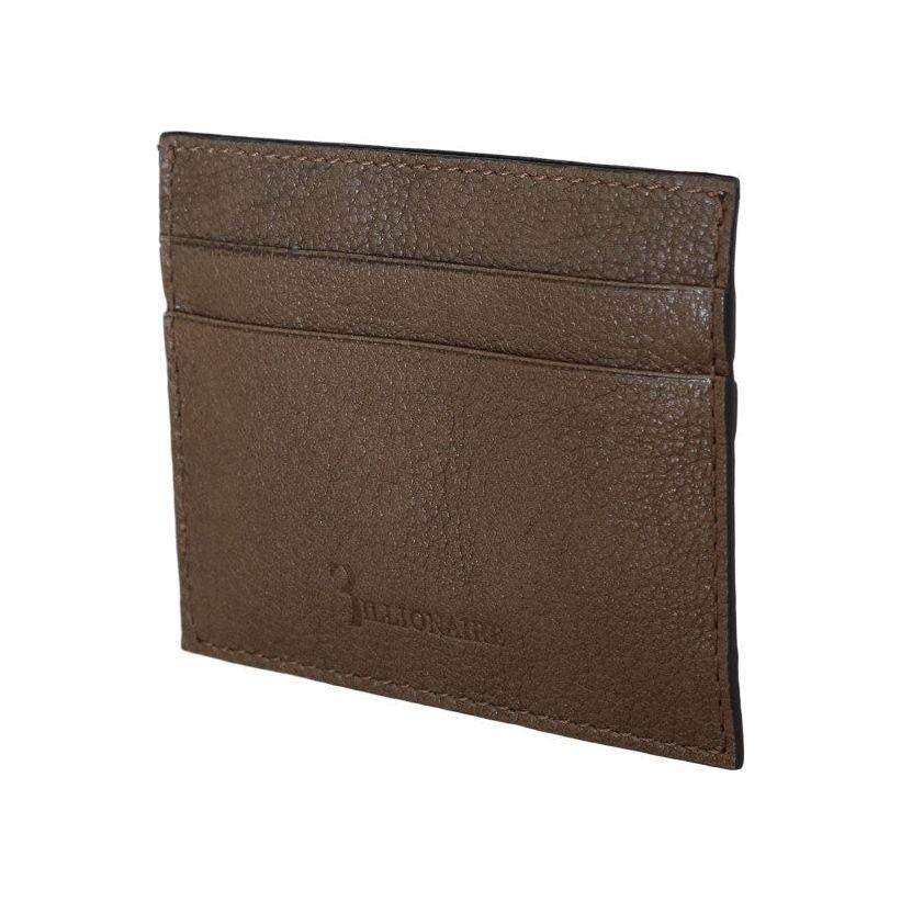 Billionaire Italian Couture Brown Leather Cardholder Wallet VAS1448