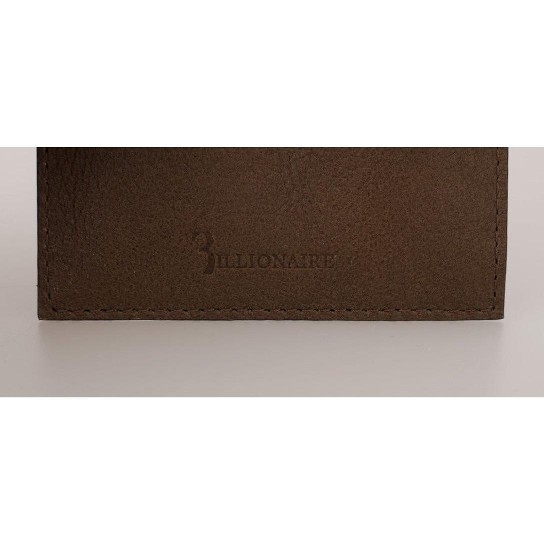Billionaire Italian Couture Brown Leather Cardholder Wallet VAS1448