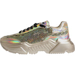 Dolce & Gabbana Gold Sequin Iridiscent Daymaster Sneakers Shoes MV6305-40