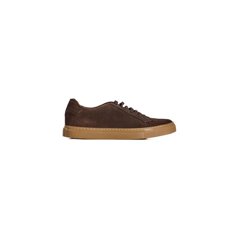 Roberto Pepe Luxury Brown Calfskin Men Sneaker RO-24746-EU40/US7