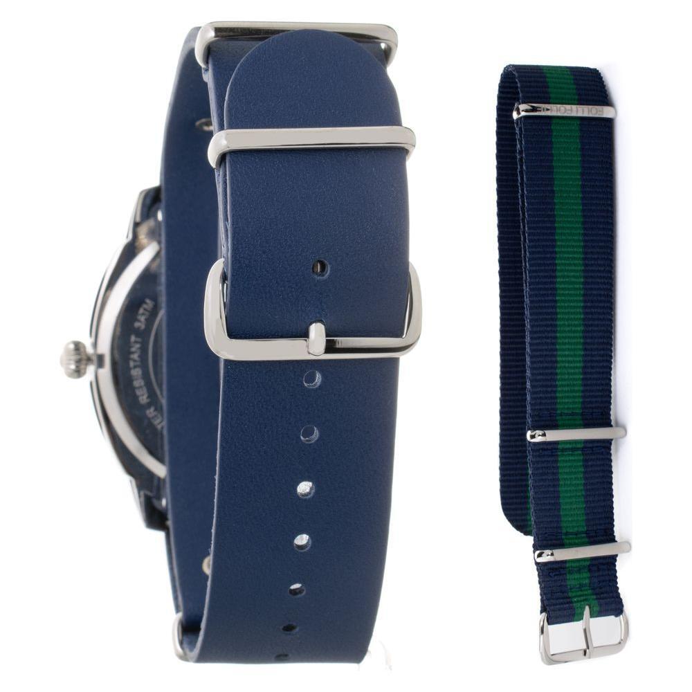 Folli Follie Blue Leather Dress Watch