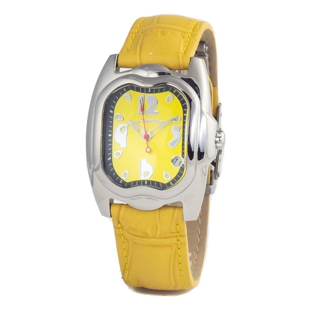 Chronotech Yellow Leather Watch