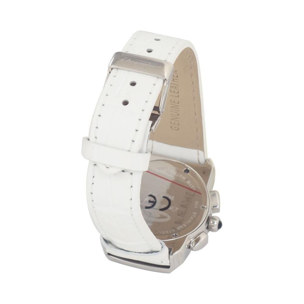 Chronotech White Leather Dress Watch