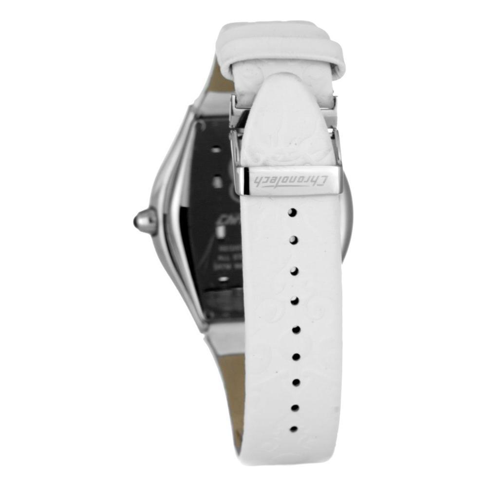 Chronotech White Leather Dress Watch