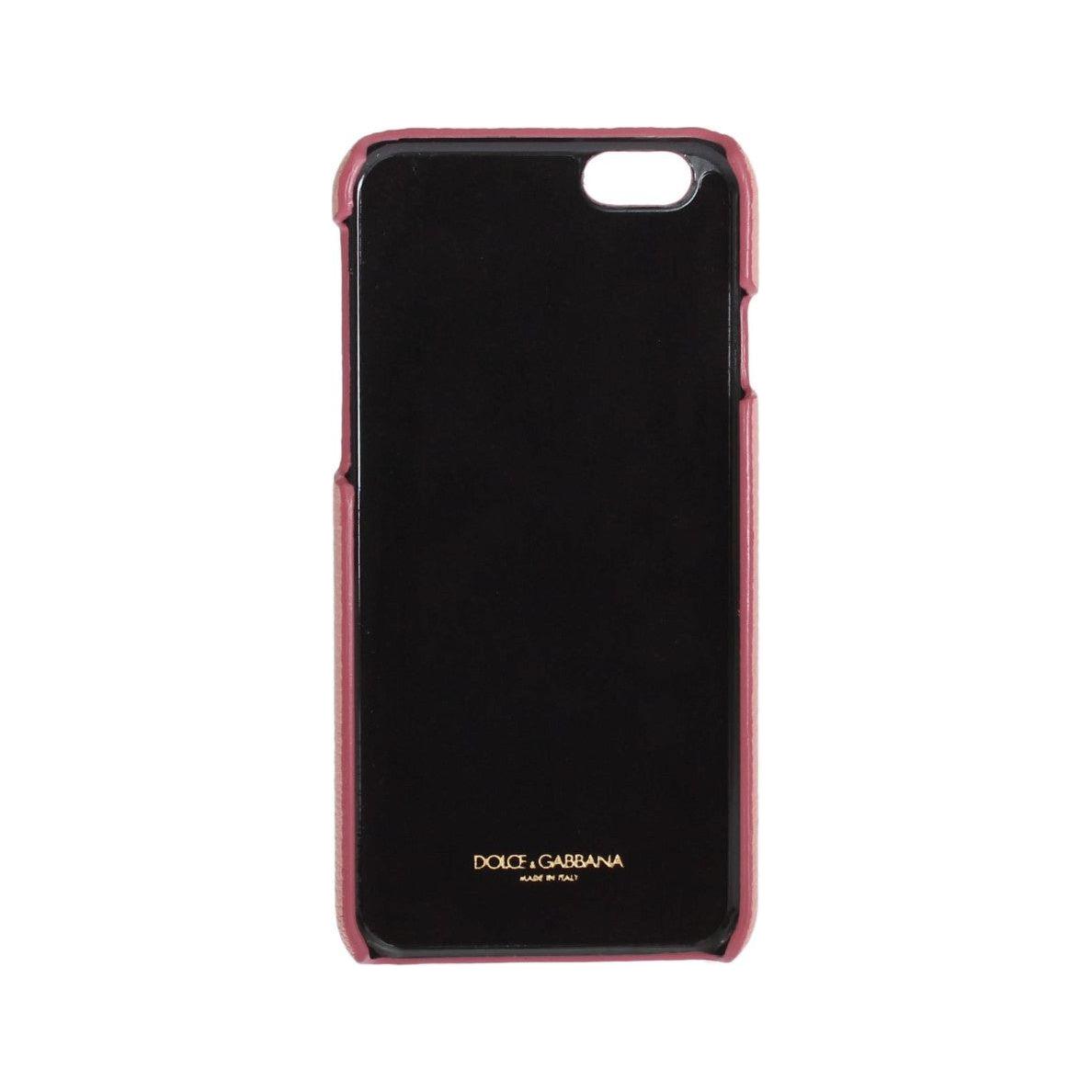 Dolce & Gabbana Pink Leather Heart Crystal Phone Case SMY208