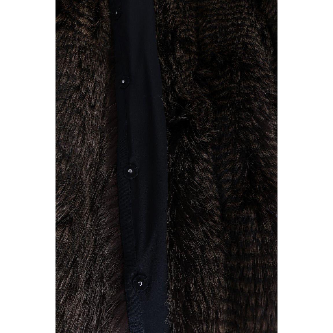 Dolce & Gabbana Brown Raccoon Fur Coat Jacket JKT1125-1