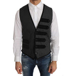 Dolce & Gabbana Gray Wool Patterned Slim Vest TSH2064-1