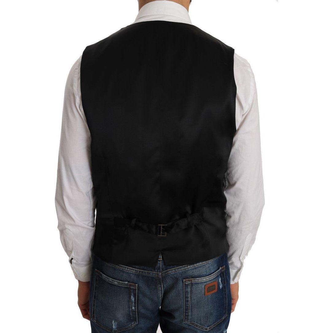 Dolce & Gabbana Gray Wool Patterned Slim Vest TSH2064-1