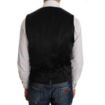 Dolce & Gabbana Gray Wool Patterned Slim Vest TSH2064-1