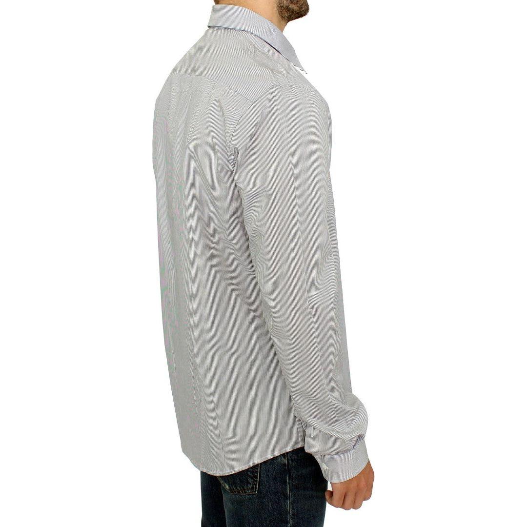 GF Ferre Gray Striped Cotton Casual Shirt SIG10250-1