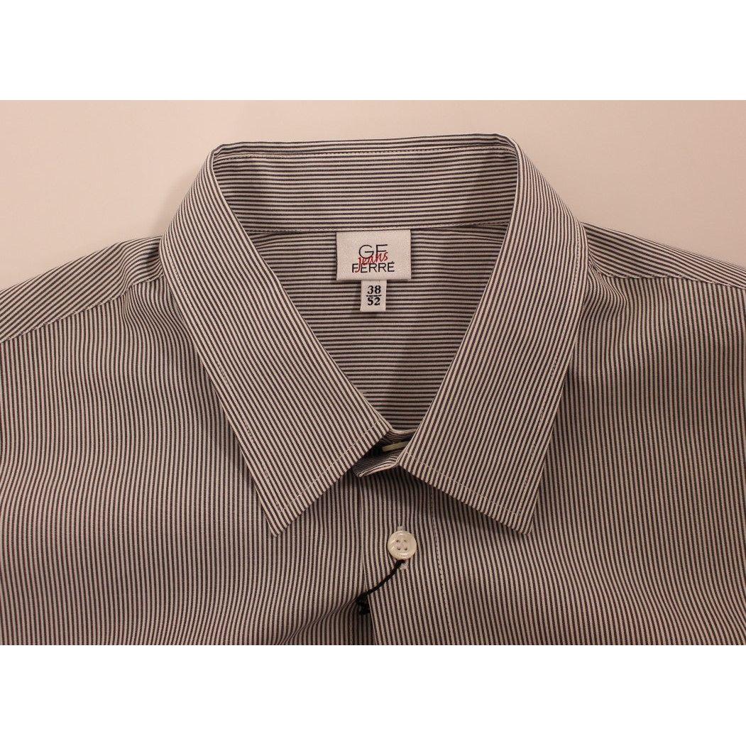GF Ferre Gray Striped Cotton Casual Shirt SIG10250-1