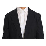 Dolce & Gabbana Gray Striped Wool Jacket Coat Slim Blazer JKT1220-1