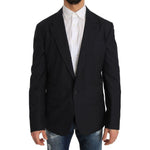 Dolce & Gabbana Gray Striped Wool Jacket Coat Slim Blazer JKT1220-1