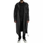 Bottega Veneta Black Leather Men Waterproof Trenchcoat Jacket JKT4070-48
