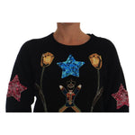 Dolce & Gabbana Fairy Tale Crystal Black Cashmere Sweater TSH1904-4