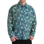 Dolce & Gabbana Blue Floral Cotton Button Down Denim Shirt TSH84198-39