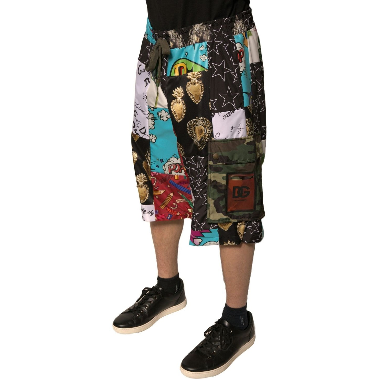 Dolce & Gabbana Multicolor Patchwork Cargo Bermuda Shorts PAN75653-54