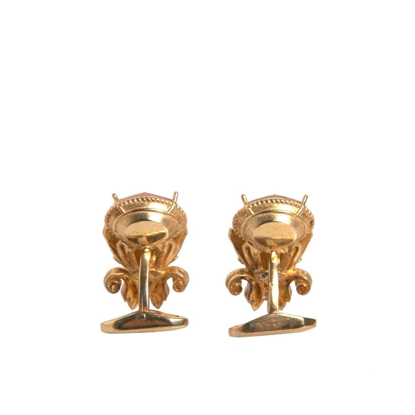 Dolce & Gabbana Gold Tone 925 Sterling Silver Crystal Cufflink