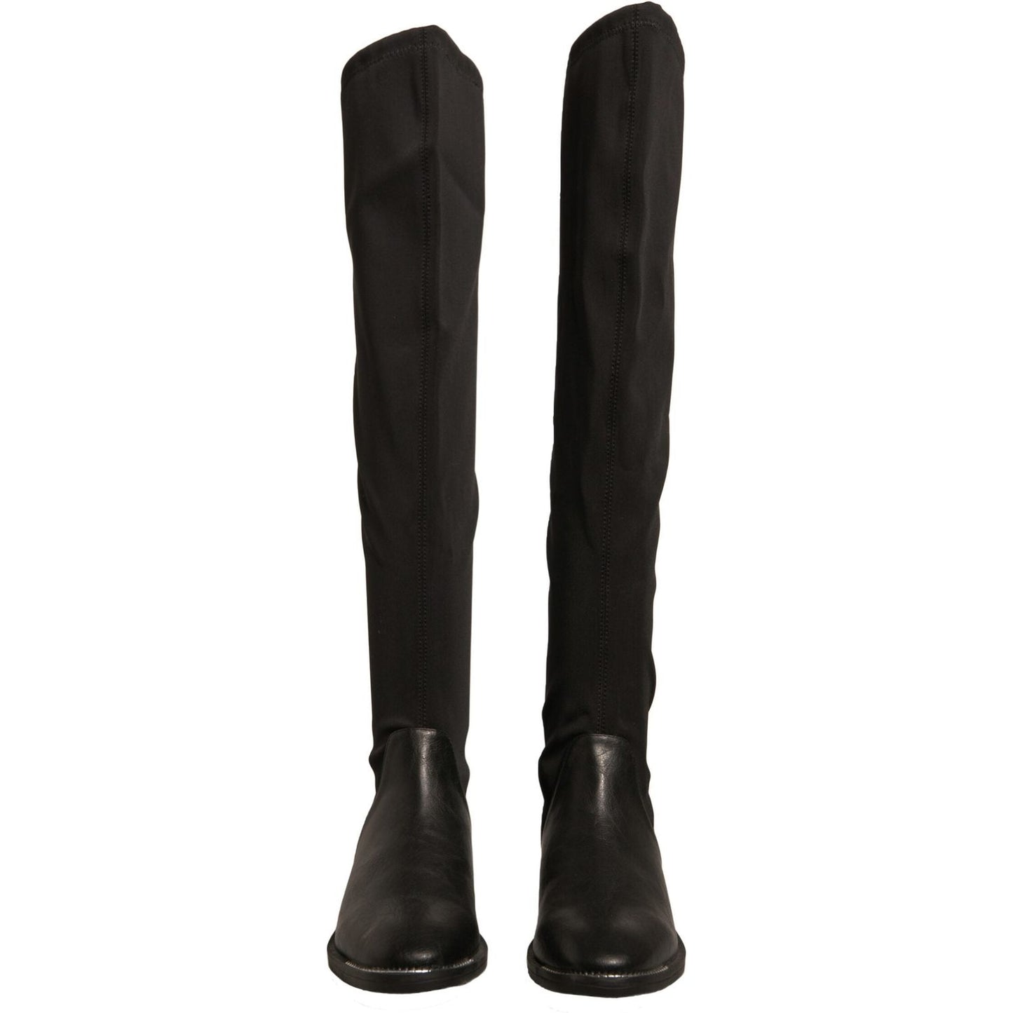 MY TWIN Black Leather Suede Flats High Boots Shoes LA12422-37