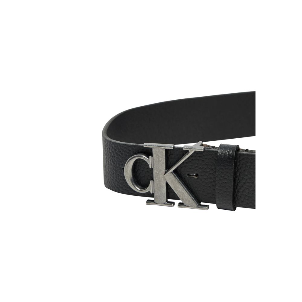 Calvin Klein Jeans Black Leather Regular Belt