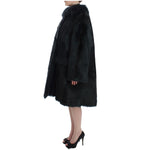 Dolce & Gabbana Black Goat Fur Shearling Long Jacket Coat SIG12483-1
