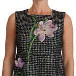 Dolce & Gabbana Gray Tulip Embroidered A-Line Shift Dress DR1491-42