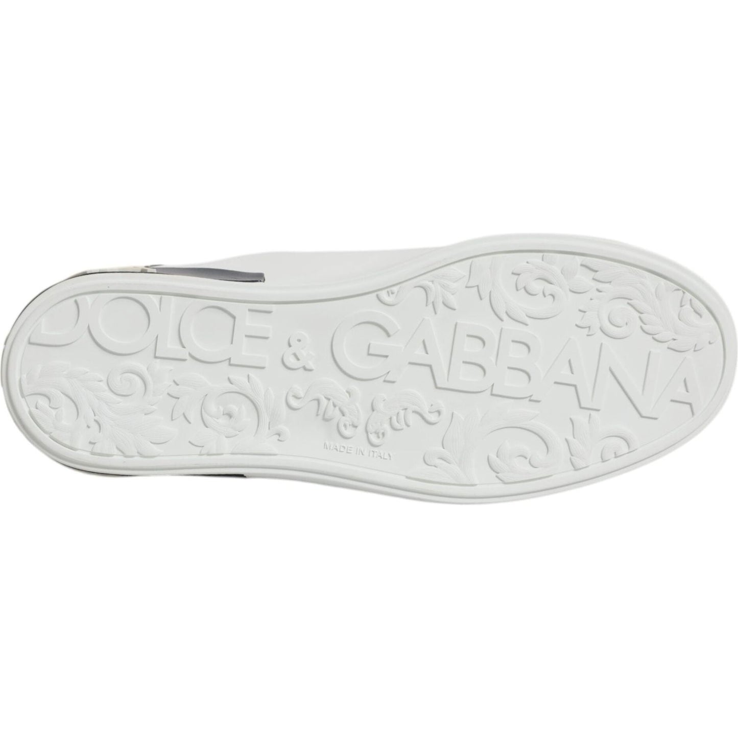 Dolce & Gabbana White Black Leather Portofino Sneaker Shoes MV7036-41