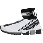 Dolce & Gabbana White Black Sorrento Socks Sneakers Shoes LA12445-36