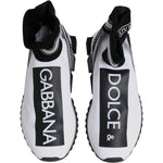 Dolce & Gabbana White Black Sorrento Socks Sneakers Shoes LA12446-38