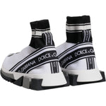Dolce & Gabbana White Black Sorrento Socks Sneakers Shoes LA12446-38