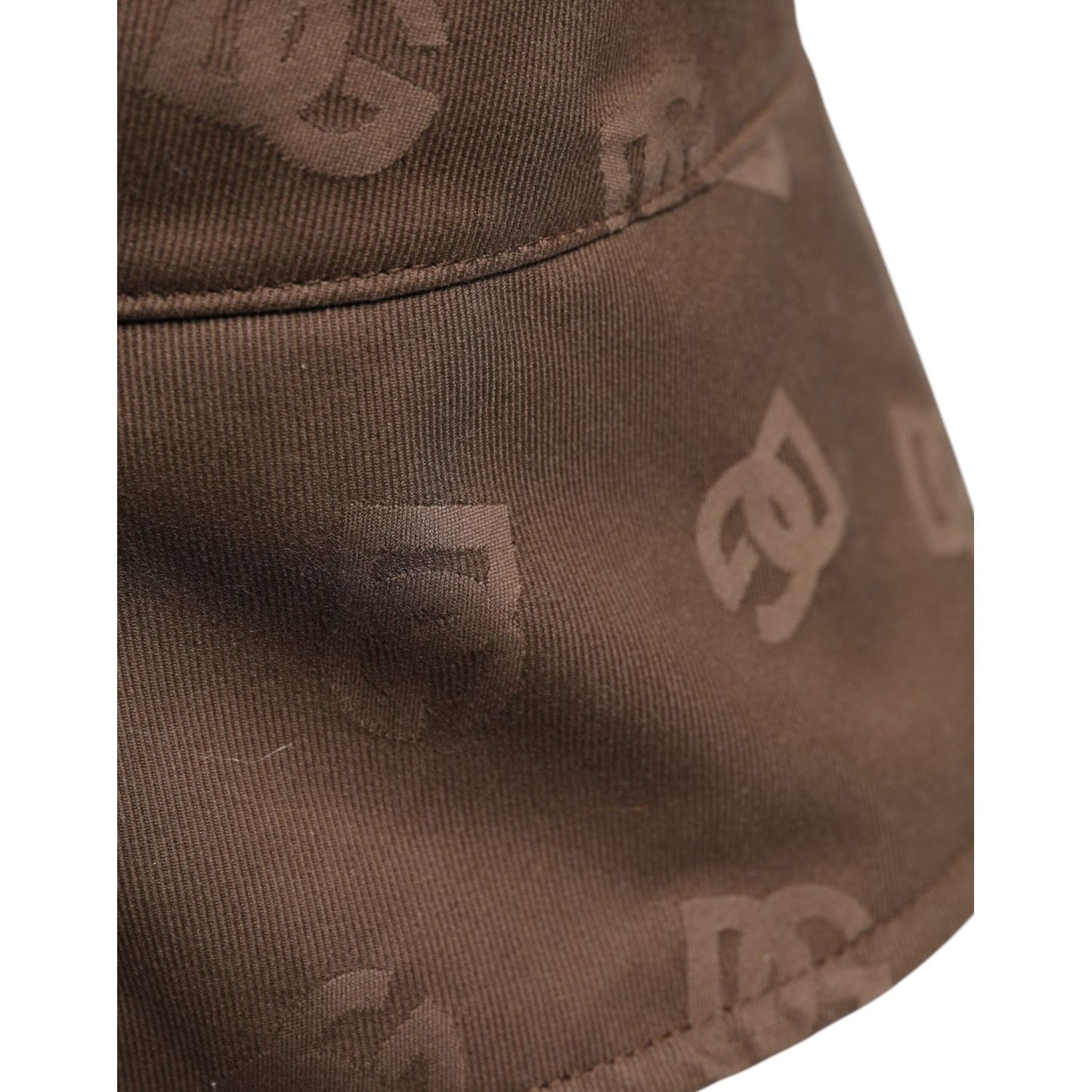 Dolce & Gabbana Brown Logo Monogram Cotton Bucket Cap HAT9769-58