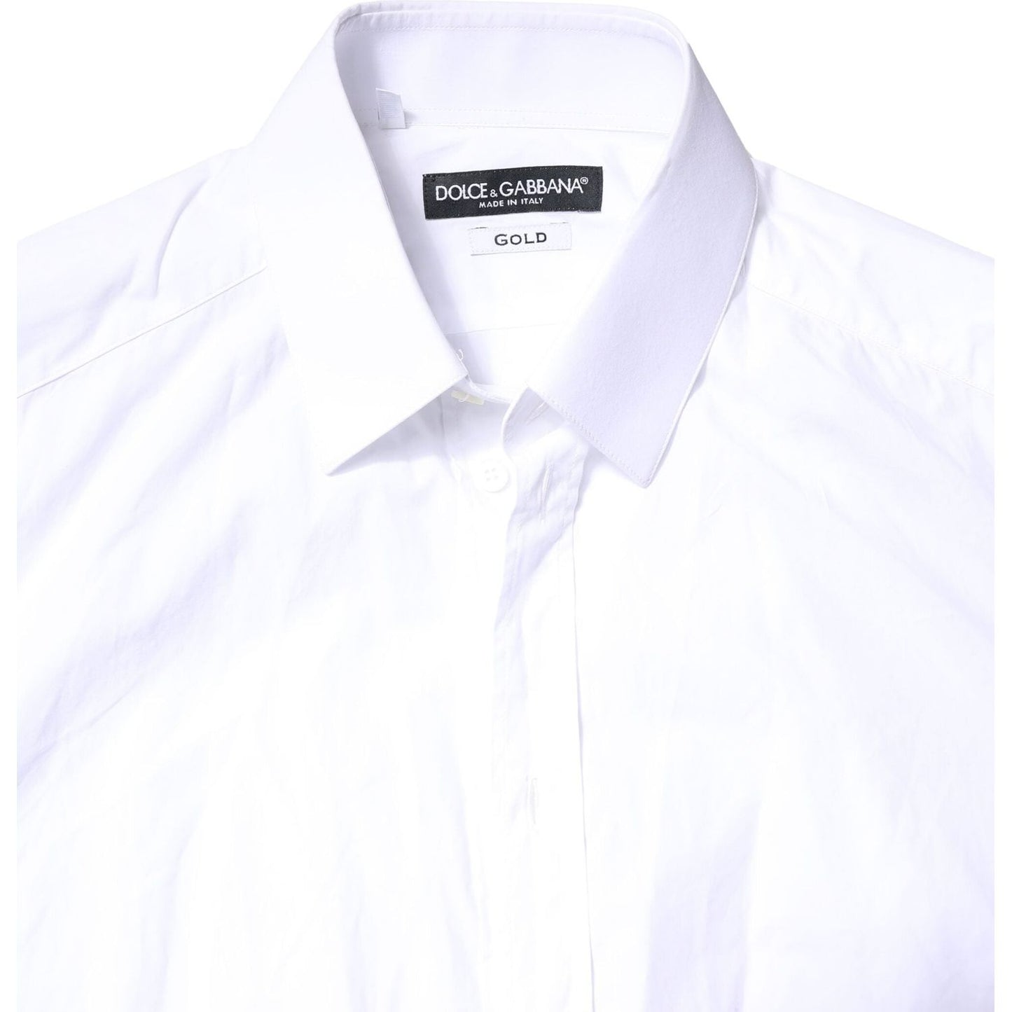 Dolce & Gabbana White GOLD Cotton Long Sleeves Men Dress Shirt TSH6297-38