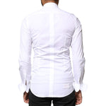 Dolce & Gabbana White GOLD Cotton Poplin Bib Formal Men Dress Shirt TSH84112-39