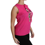 Dolce & Gabbana Pink Family Silk Tank Mama Blouse Top Shirt TSH3161-38