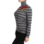 Dolce & Gabbana Gray Cashmere Silk Turtleneck Sweater TSH2985-38