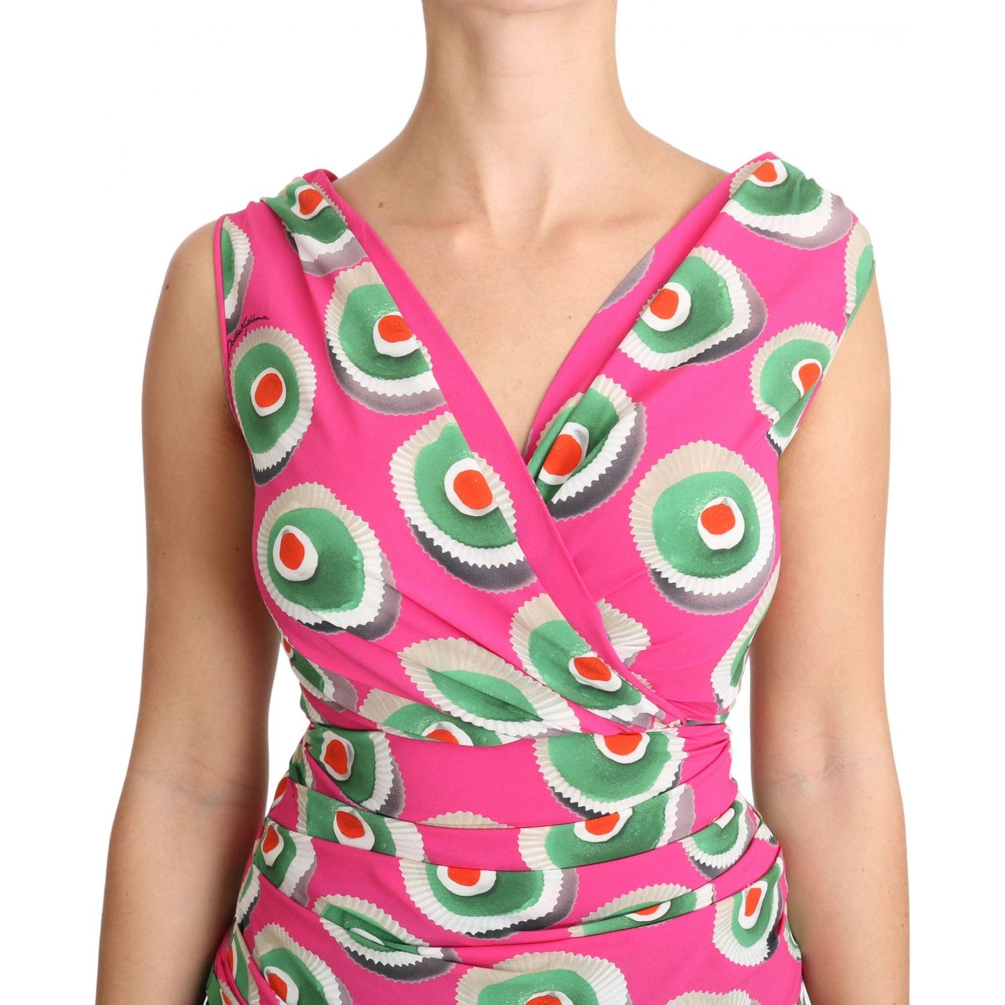 Dolce & Gabbana Pink Silk Stretch Sicilian Cake Top TSH3120-36
